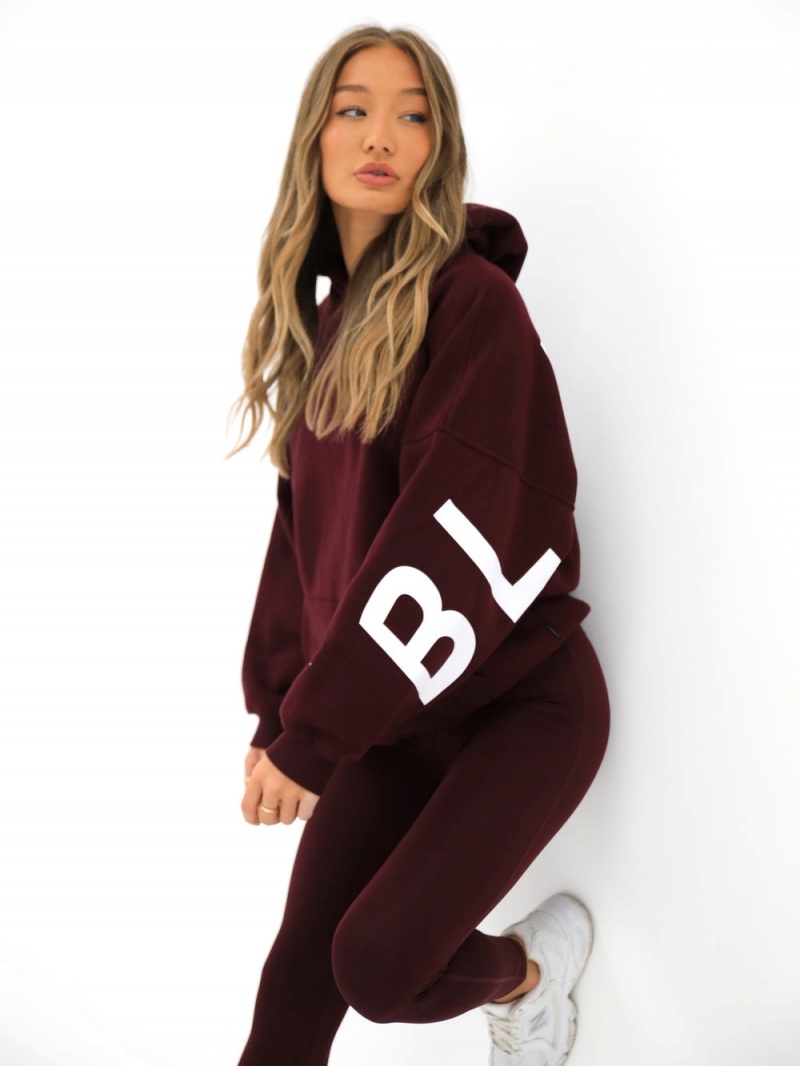 Blakely Isabel Oversized Hoodie Burgundy | 891-GITAMR