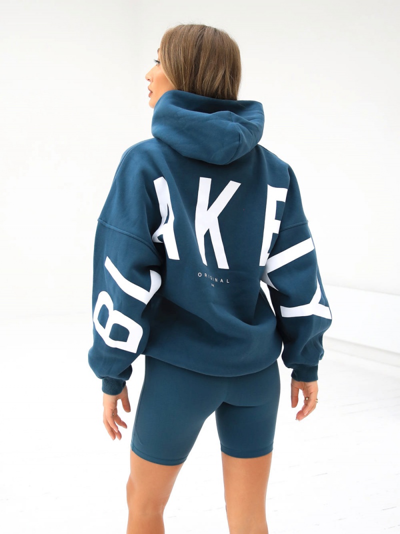 Blakely Isabel Oversized Hoodie Dark Teal | 401-TSRAOM