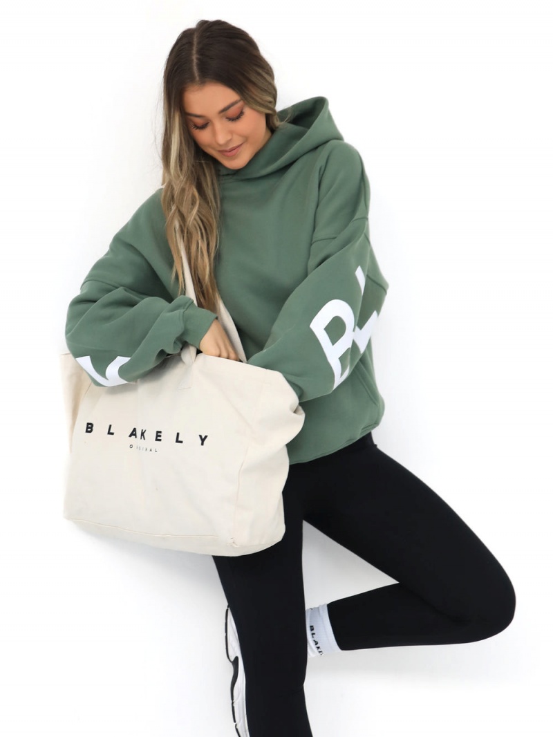 Blakely Isabel Oversized Hoodie Green | 023-HIWOCB