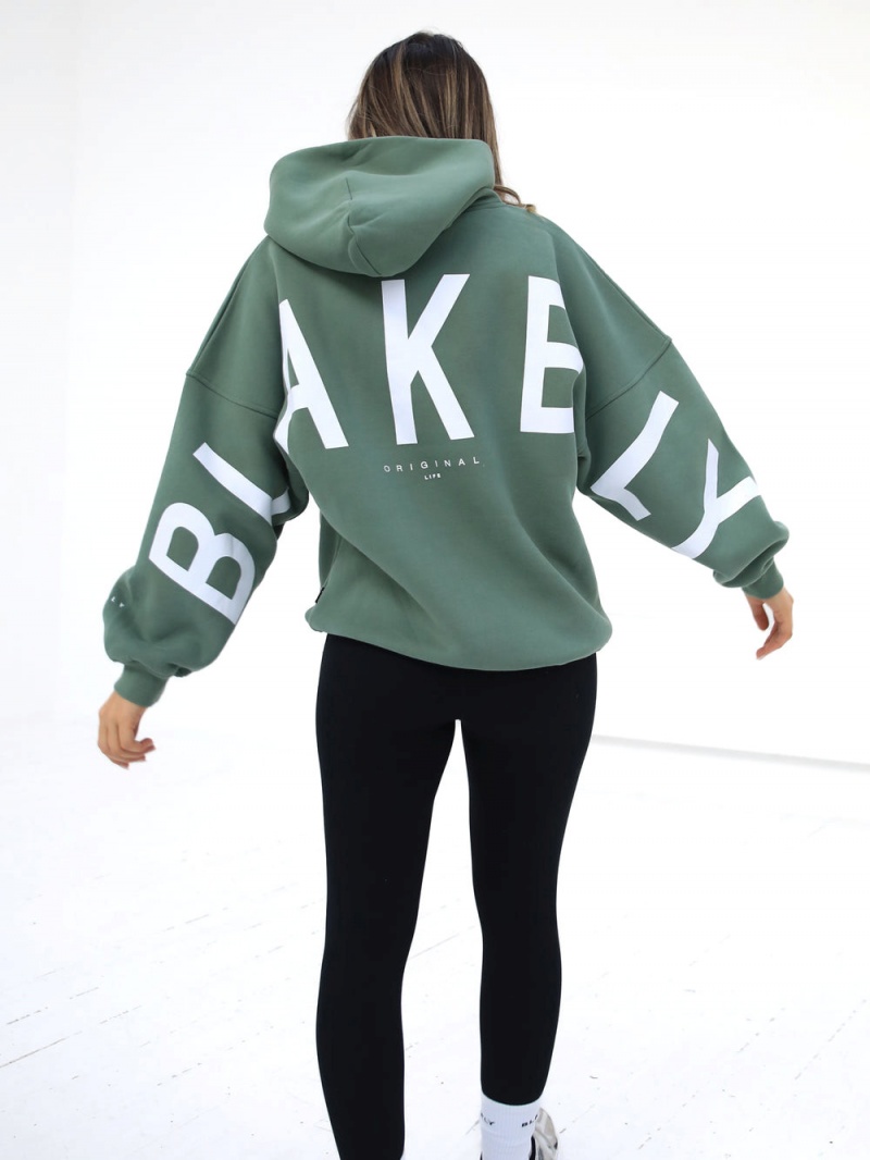 Blakely Isabel Oversized Hoodie Green | 023-HIWOCB