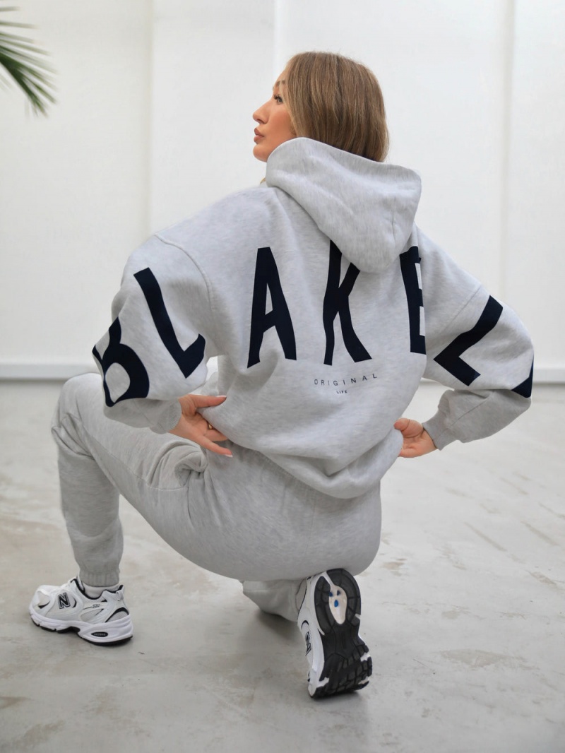 Blakely Isabel Oversized Hoodie Grey | 049-KIBZDJ