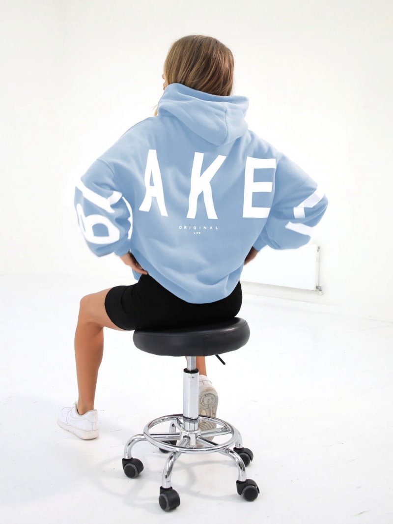 Blakely Isabel Oversized Hoodie Ice Blue | 258-ZXWJKF