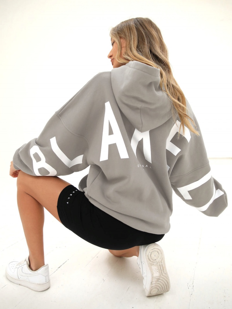 Blakely Isabel Oversized Hoodie Neutral Grey | 306-AKOFIR