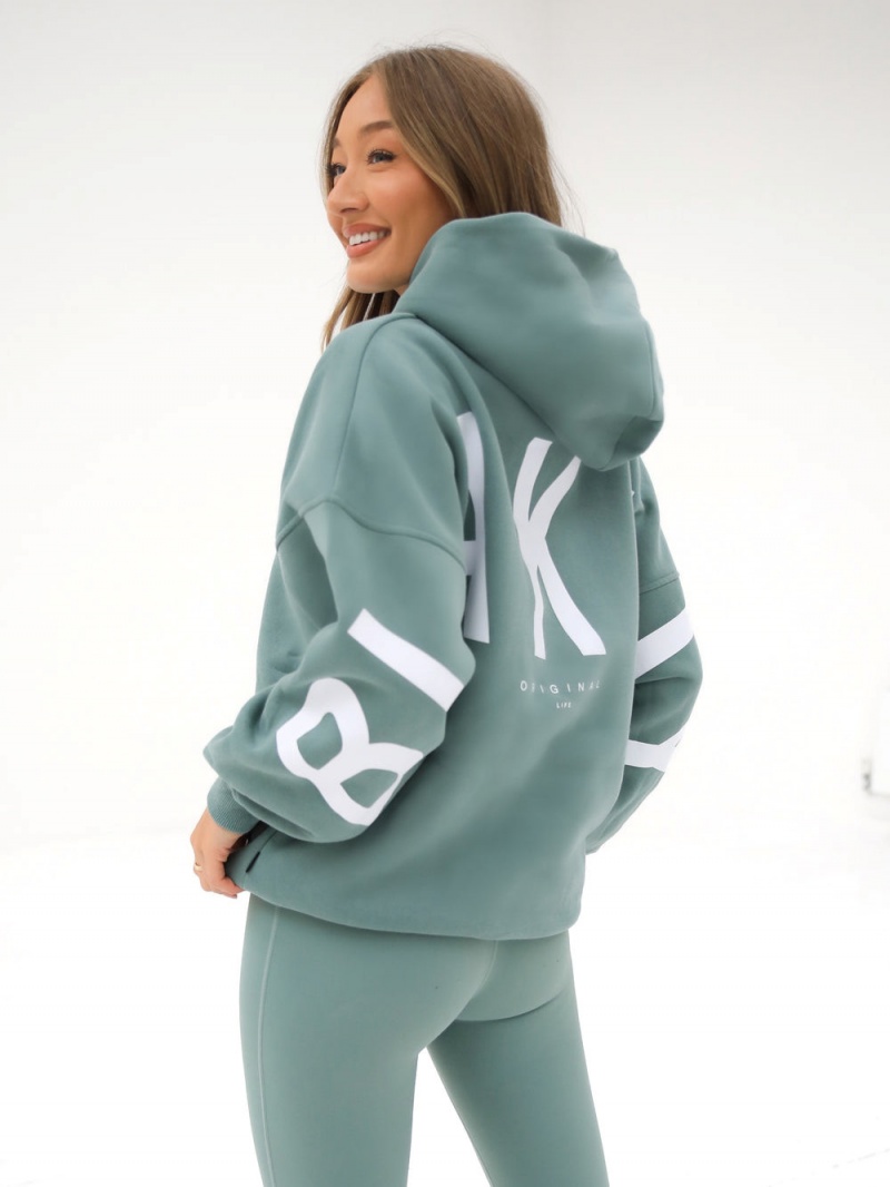 Blakely Isabel Oversized Hoodie Sage Green | 648-QWMJTK