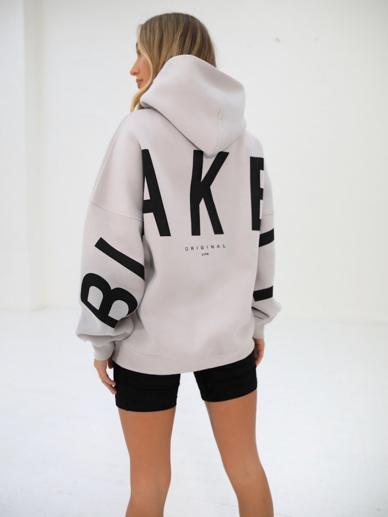 Blakely Isabel Oversized Hoodie Stone | 769-VNKDPZ