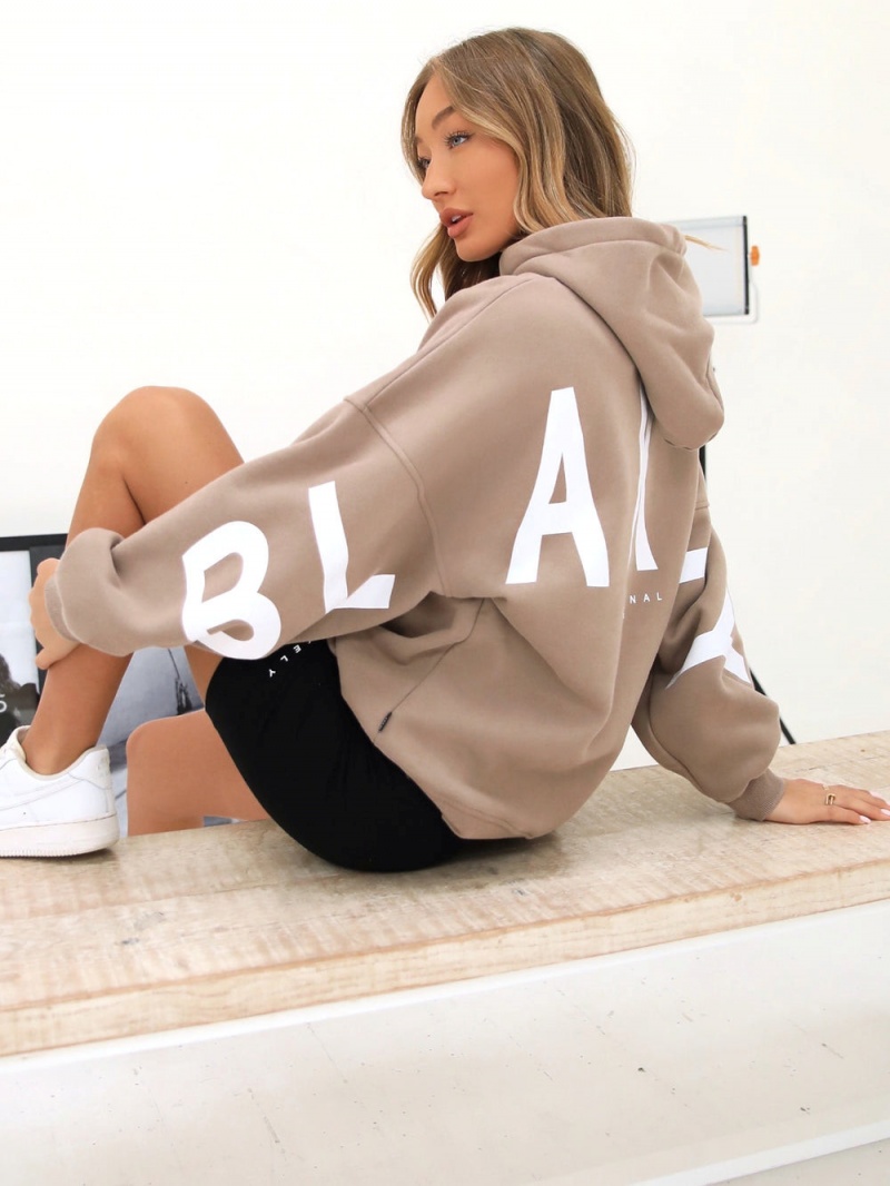 Blakely Isabel Oversized Hoodie Taupe Brown | 831-TAJWSG