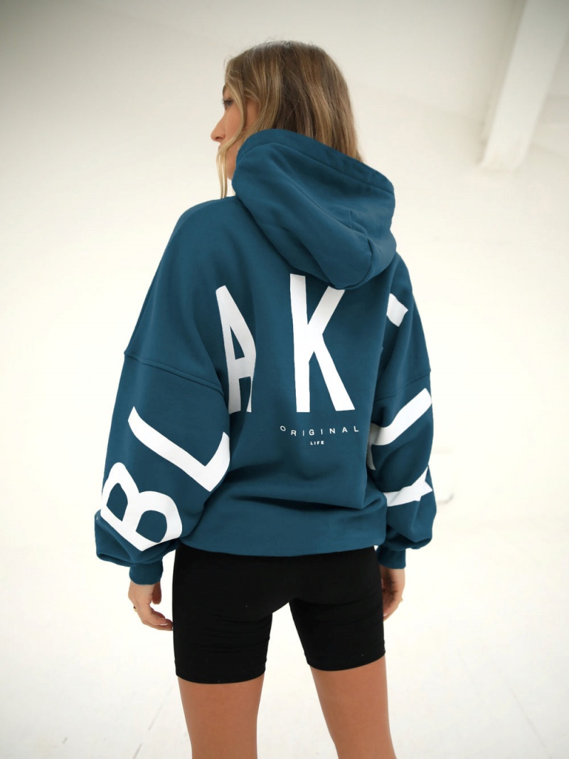 Blakely Isabel Oversized Hoodie Teal Green | 290-RYLKXE