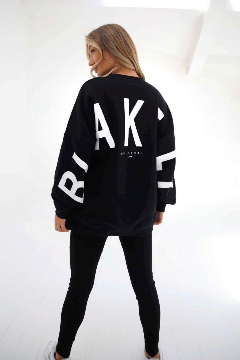 Blakely Isabel Oversized Jumper Black | 298-IEMVWR