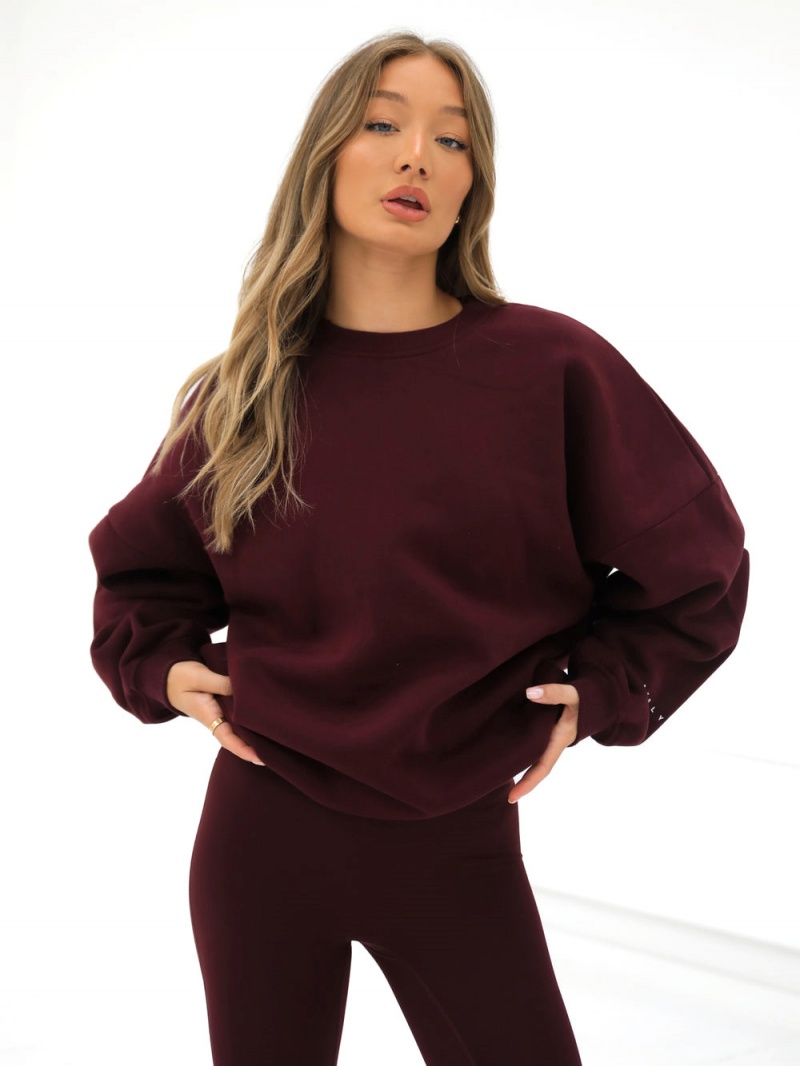 Blakely Isabel Oversized Jumper Burgundy | 640-MWXORK