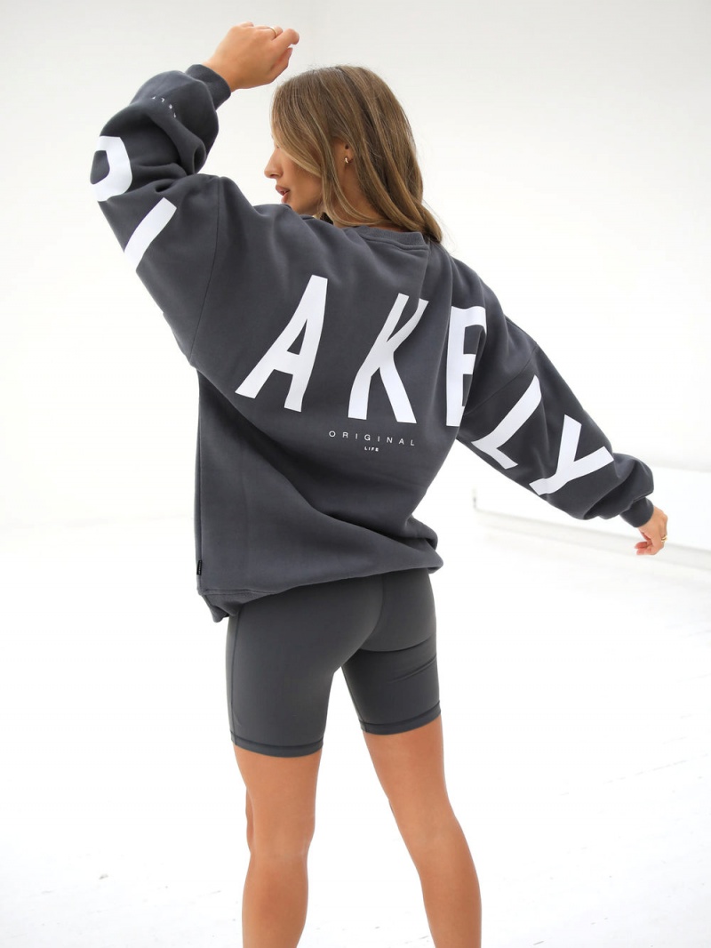 Blakely Isabel Oversized Jumper Charcoal | 162-CYIEPS