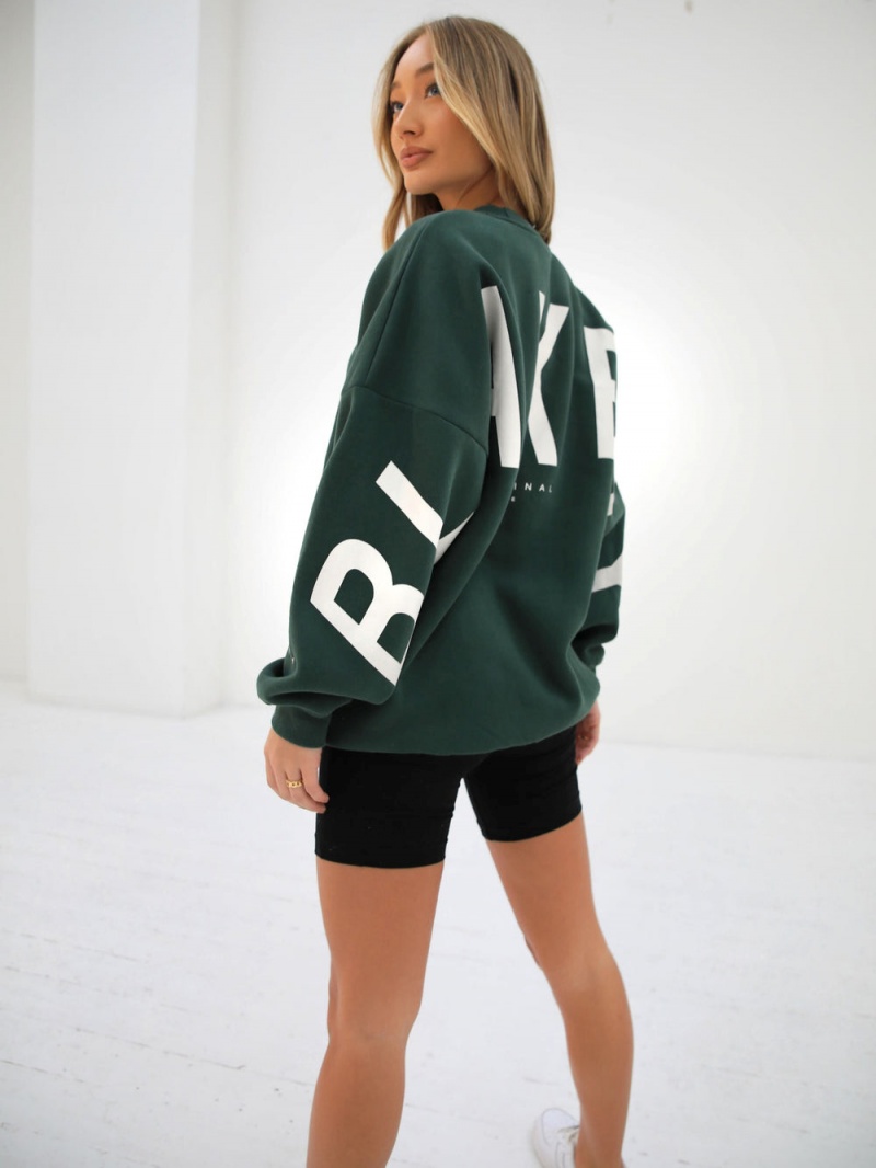 Blakely Isabel Oversized Jumper Dark Green | 135-FTEZKY