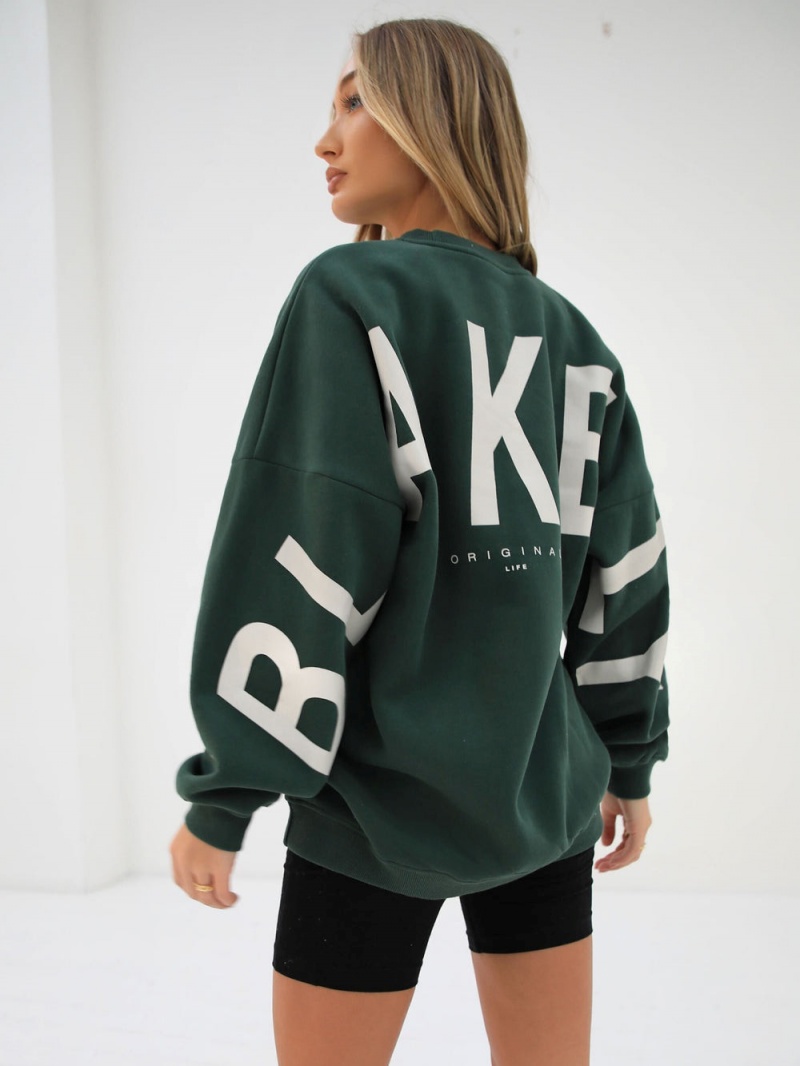 Blakely Isabel Oversized Jumper Dark Green | 135-FTEZKY