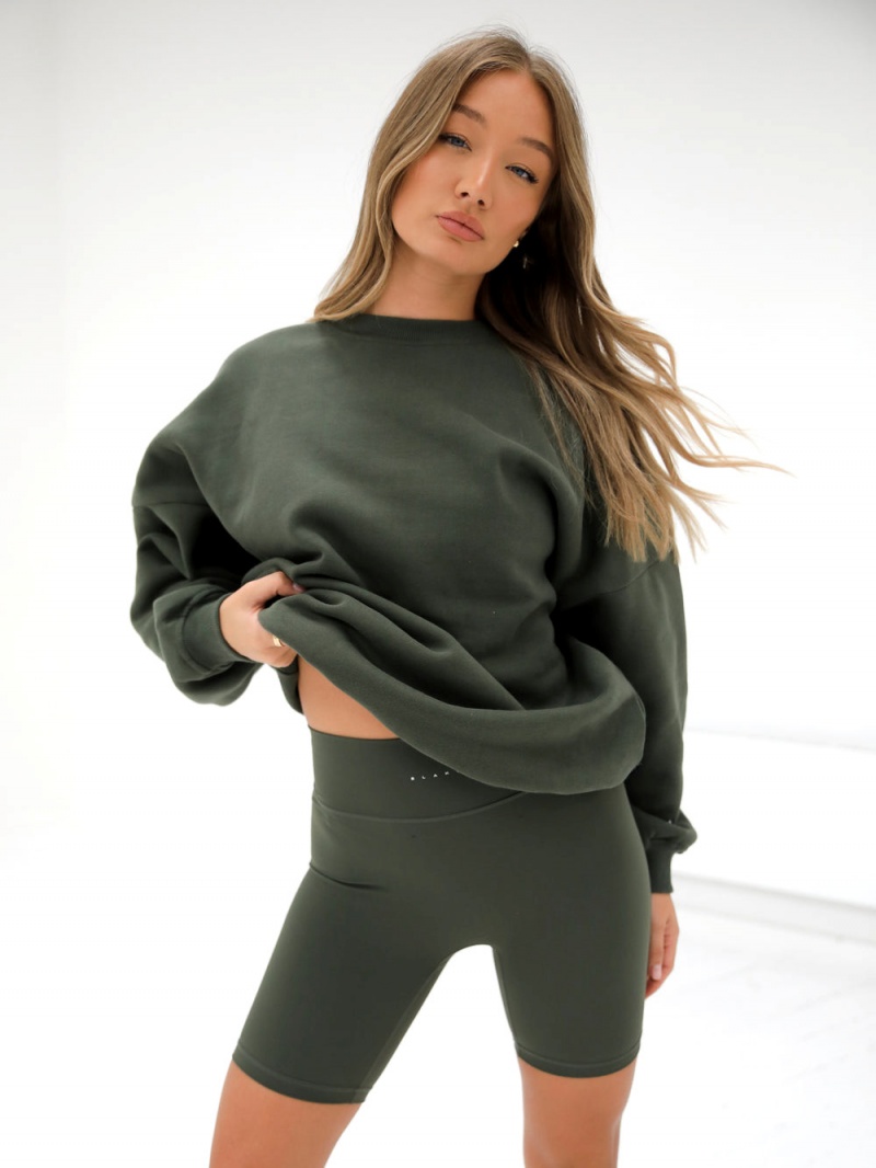 Blakely Isabel Oversized Jumper Dark Khaki Green | 197-LBRWSA