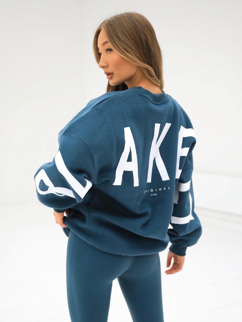 Blakely Isabel Oversized Jumper Dark Teal | 619-NMQEPK