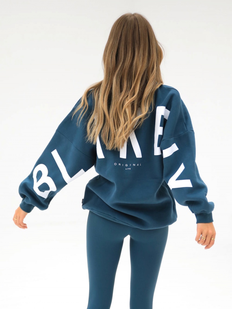 Blakely Isabel Oversized Jumper Dark Teal | 619-NMQEPK