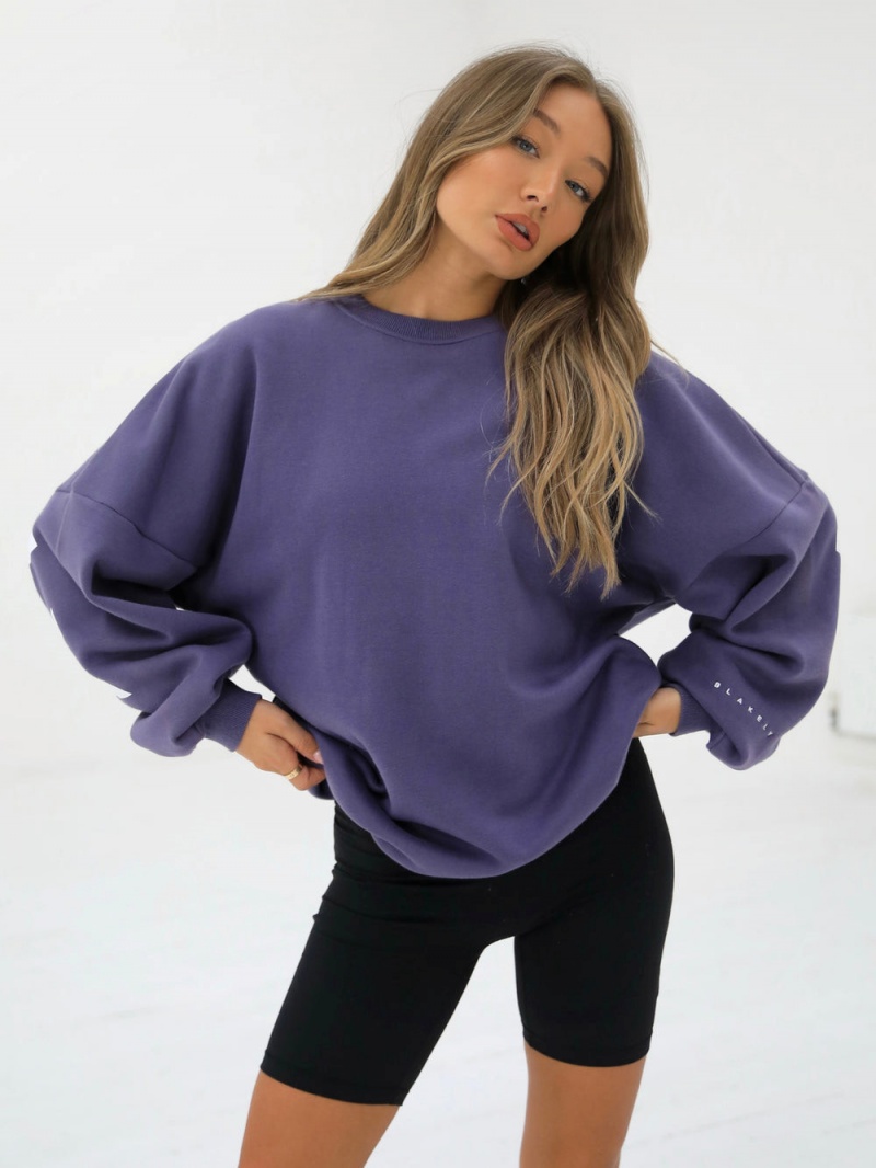 Blakely Isabel Oversized Jumper Dusky Purple | 517-YTNGZA