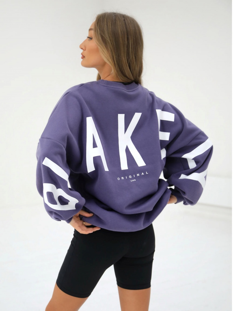 Blakely Isabel Oversized Jumper Dusky Purple | 517-YTNGZA