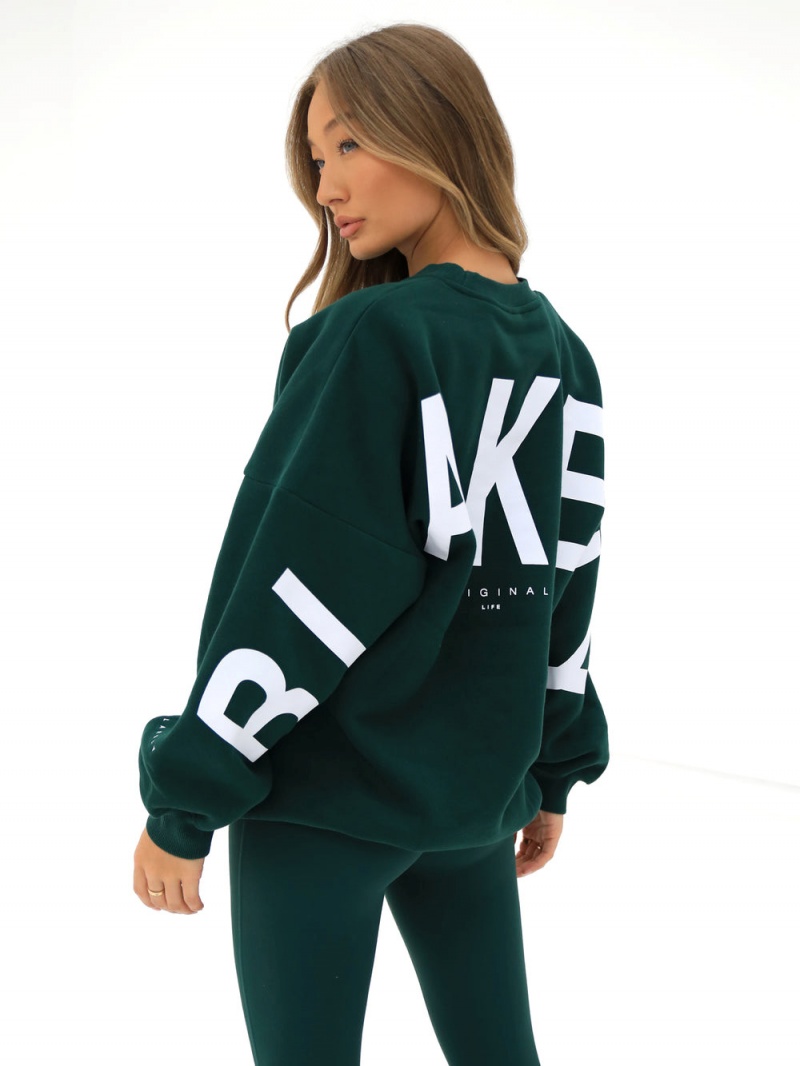 Blakely Isabel Oversized Jumper Forest Green | 104-WABLVP