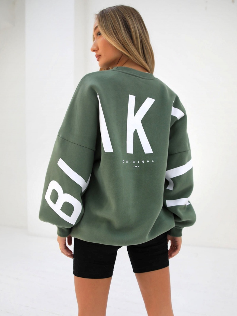 Blakely Isabel Oversized Jumper Green | 452-PHVCUK