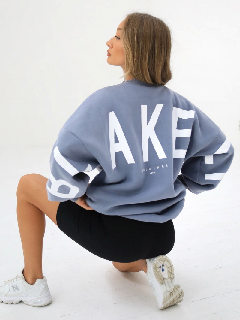 Blakely Isabel Oversized Jumper Powder Blue | 490-RMQDLY