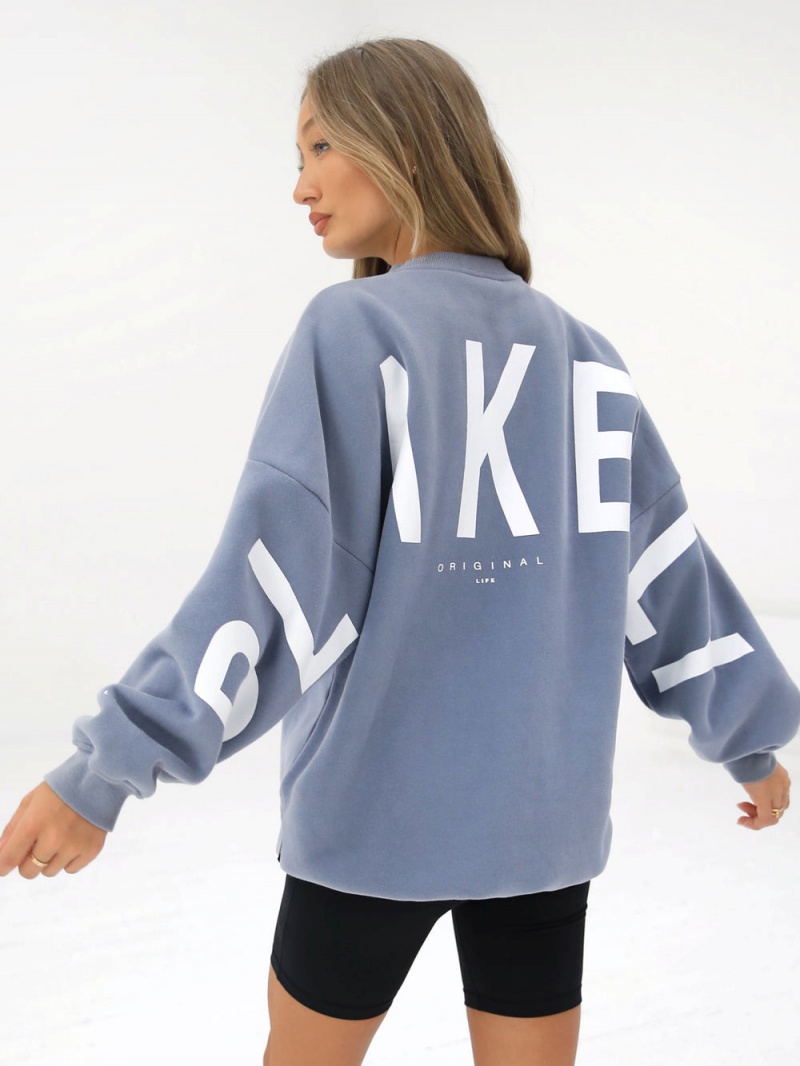 Blakely Isabel Oversized Jumper Powder Blue | 490-RMQDLY