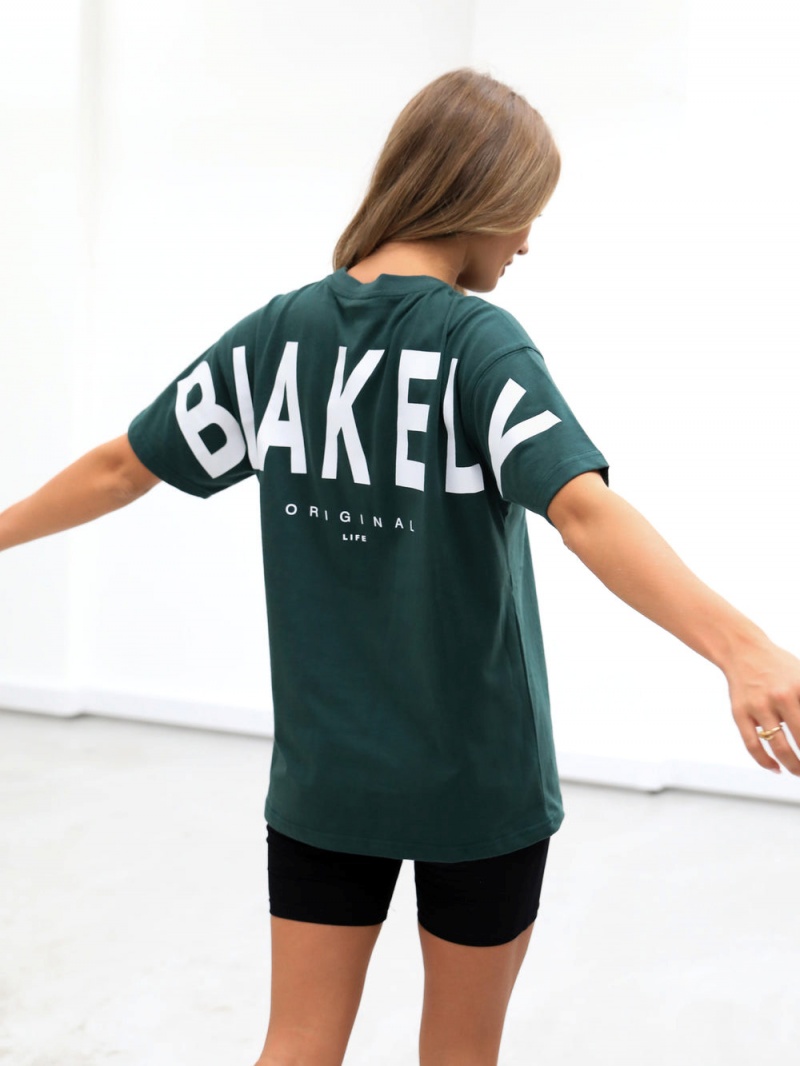 Blakely Isabel Oversized T-Shirt Forest Green | 326-GNKSMU