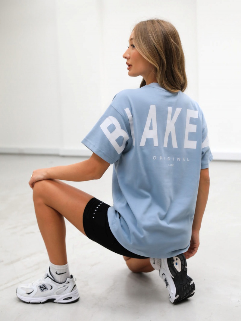 Blakely Isabel Oversized T-Shirt Ice Blue | 612-MVNIWR