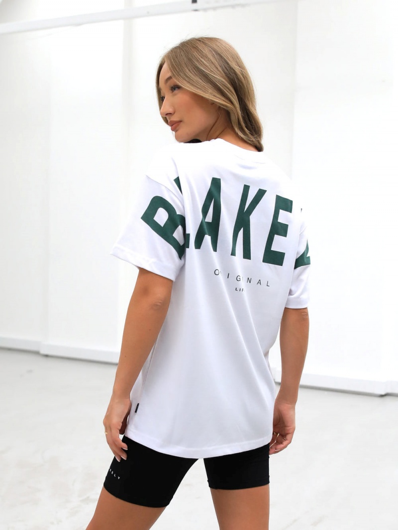 Blakely Isabel Oversized T-Shirt White | 734-HQBTWD