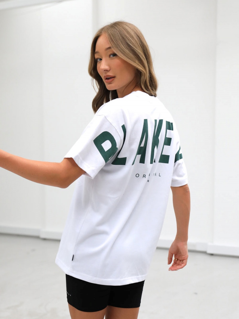 Blakely Isabel Oversized T-Shirt White | 734-HQBTWD