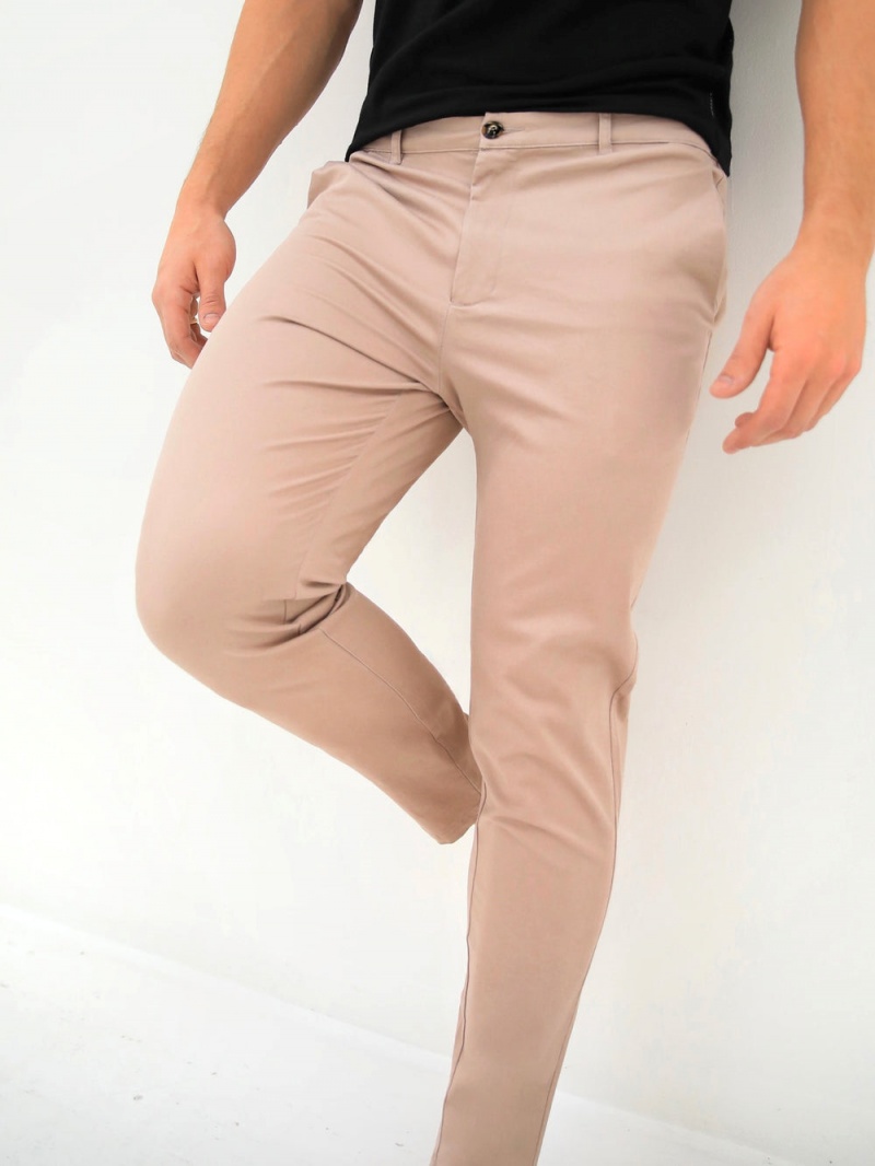 Blakely Kingsley Slim Fit Tailored Chinos Dusty Pink | 645-UMLIQH