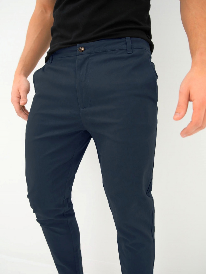 Blakely Kingsley Slim Fit Tailored Chinos Navy | 591-TGJASV