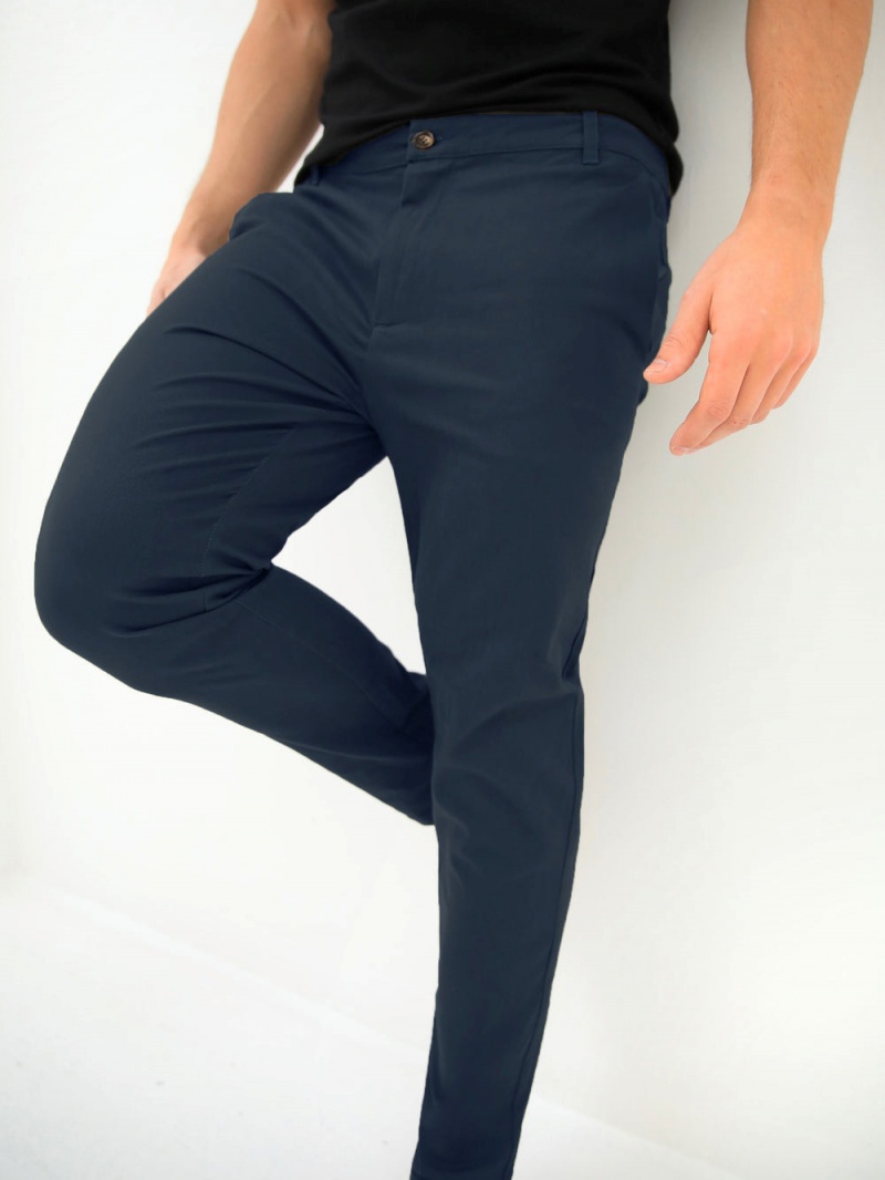 Blakely Kingsley Slim Fit Tailored Chinos Navy | 591-TGJASV