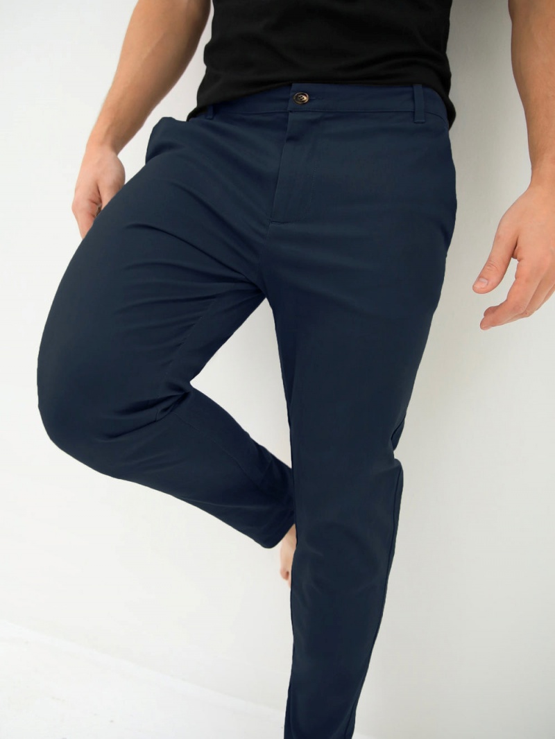 Blakely Kingsley Slim Fit Tailored Chinos Navy | 591-TGJASV