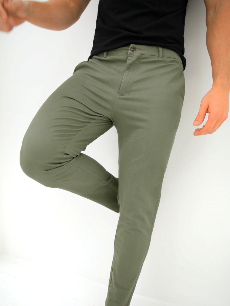 Blakely Kingsley Slim Fit Tailored Chinos Sage Green | 269-AWCSTX