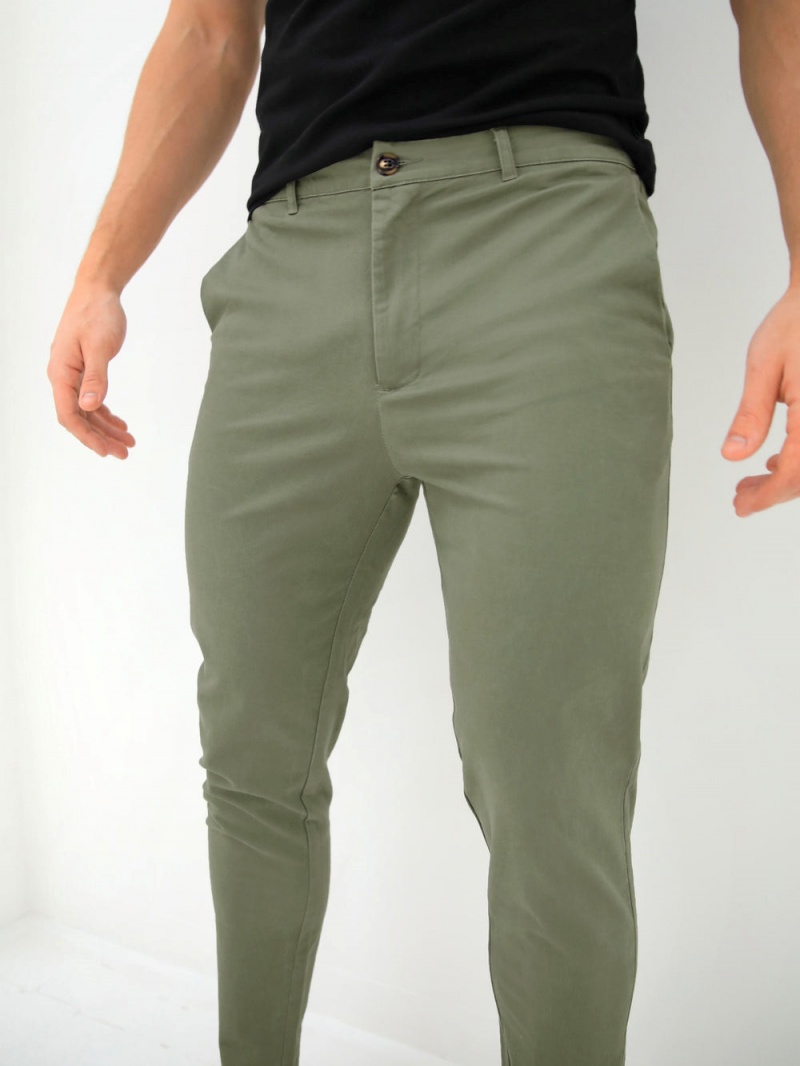 Blakely Kingsley Slim Fit Tailored Chinos Sage Green | 269-AWCSTX