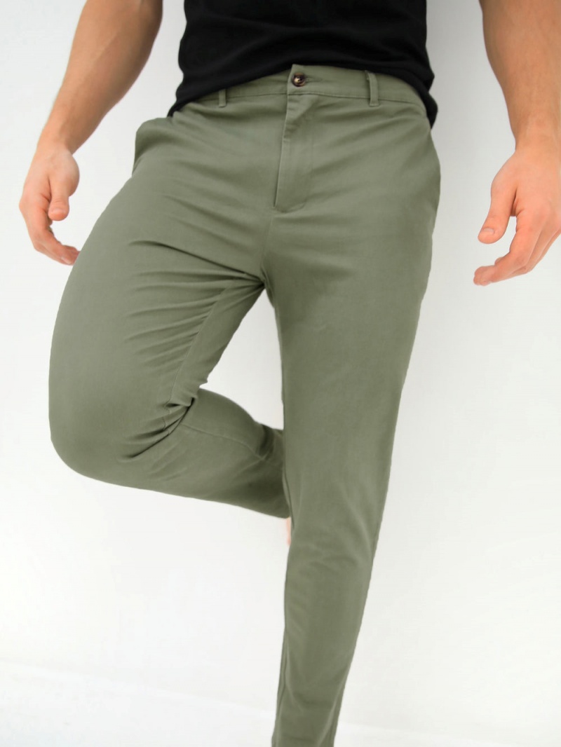 Blakely Kingsley Slim Fit Tailored Chinos Sage Green | 269-AWCSTX