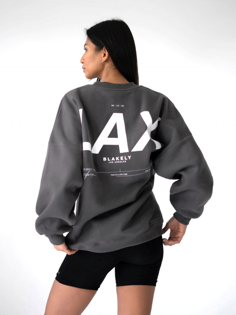 Blakely LAX Isabel Oversized Jumper Charcoal | 356-BZIFPQ