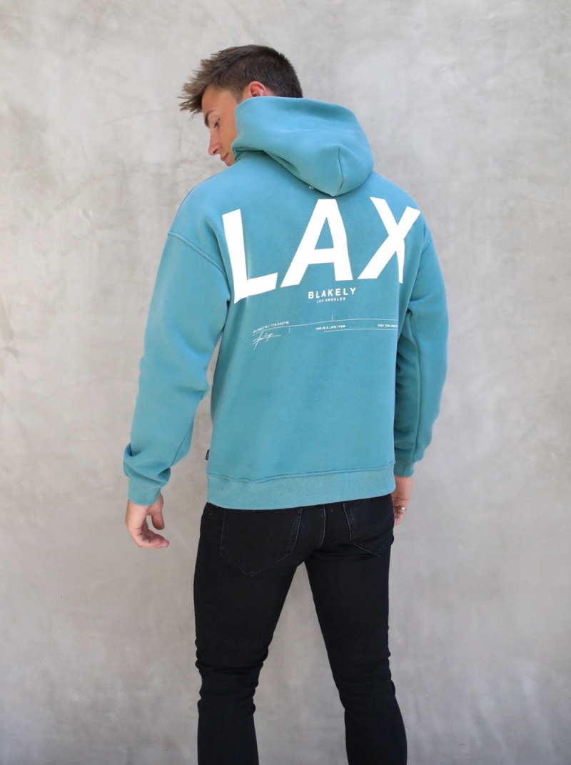 Blakely LAX Relaxed Hoodie Turquoise | 679-RJUGQD