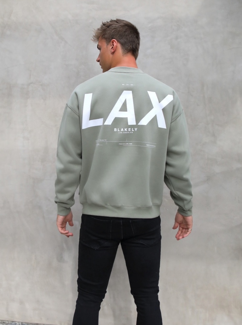 Blakely LAX Relaxed Jumper Olive | 217-MBWEZU