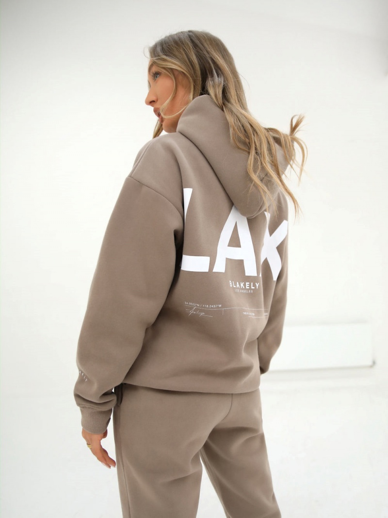 Blakely LAX Women's Oversized Hoodie Brown | 789-JIZYBF