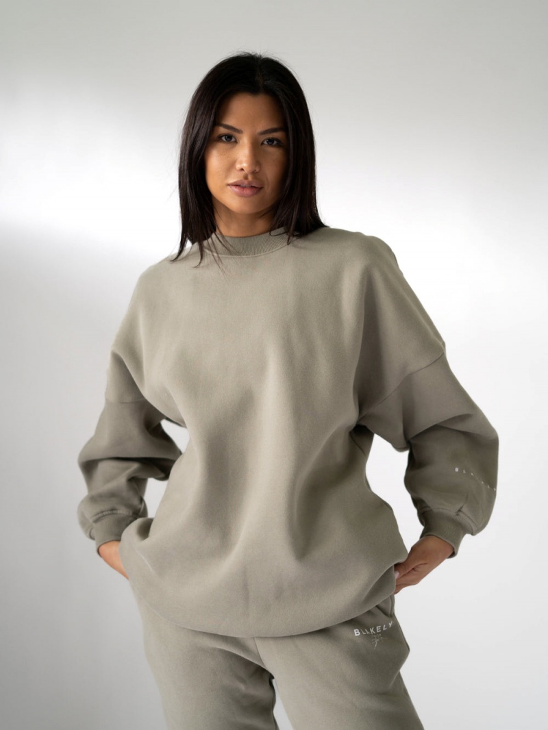 Blakely LDN Womens Oversized Jumper Olive | 058-BEYHGK