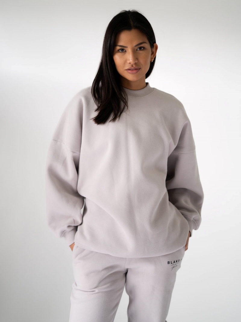 Blakely LDN Womens Oversized Jumper Stone | 827-GDMOCF