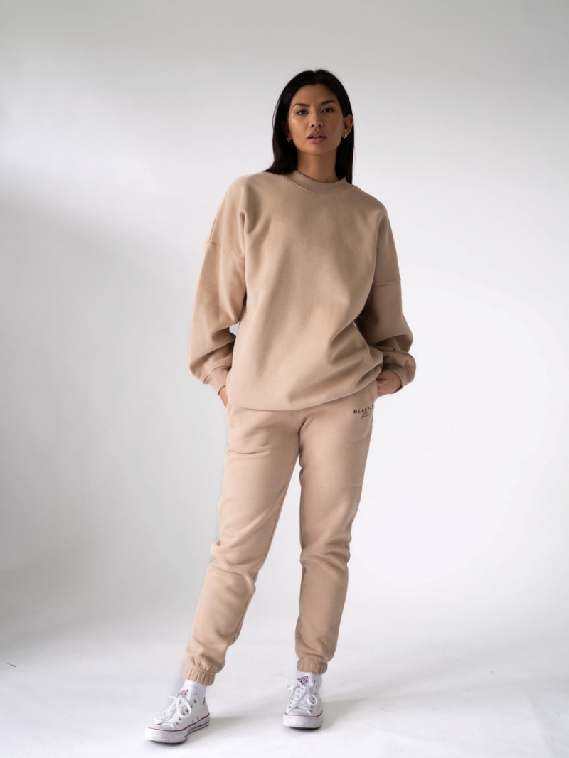 Blakely LDN Womens Oversized Jumper Tan | 295-RQHTEW