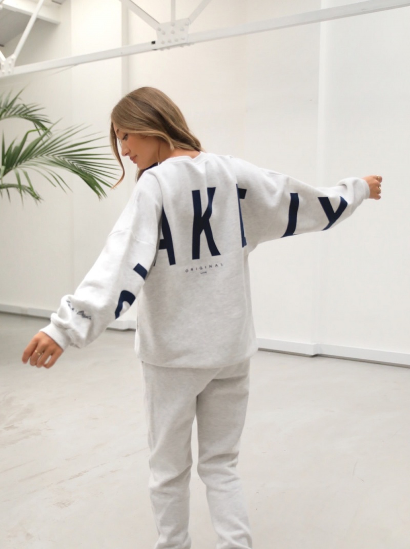 Blakely Life & Style Isabel Oversized Jumper Marl White | 325-CYUZIQ