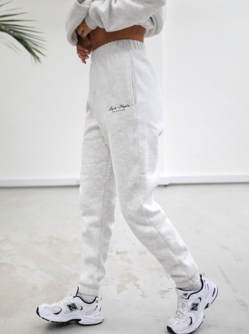 Blakely Life & Style Loose Fitting Sweatpants Marl White | 148-OXESTV