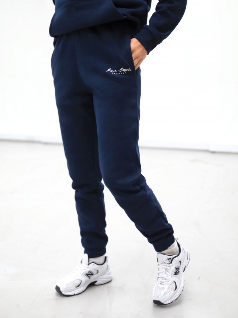 Blakely Life & Style Loose Fitting Sweatpants Navy Blue | 756-GZLNKB