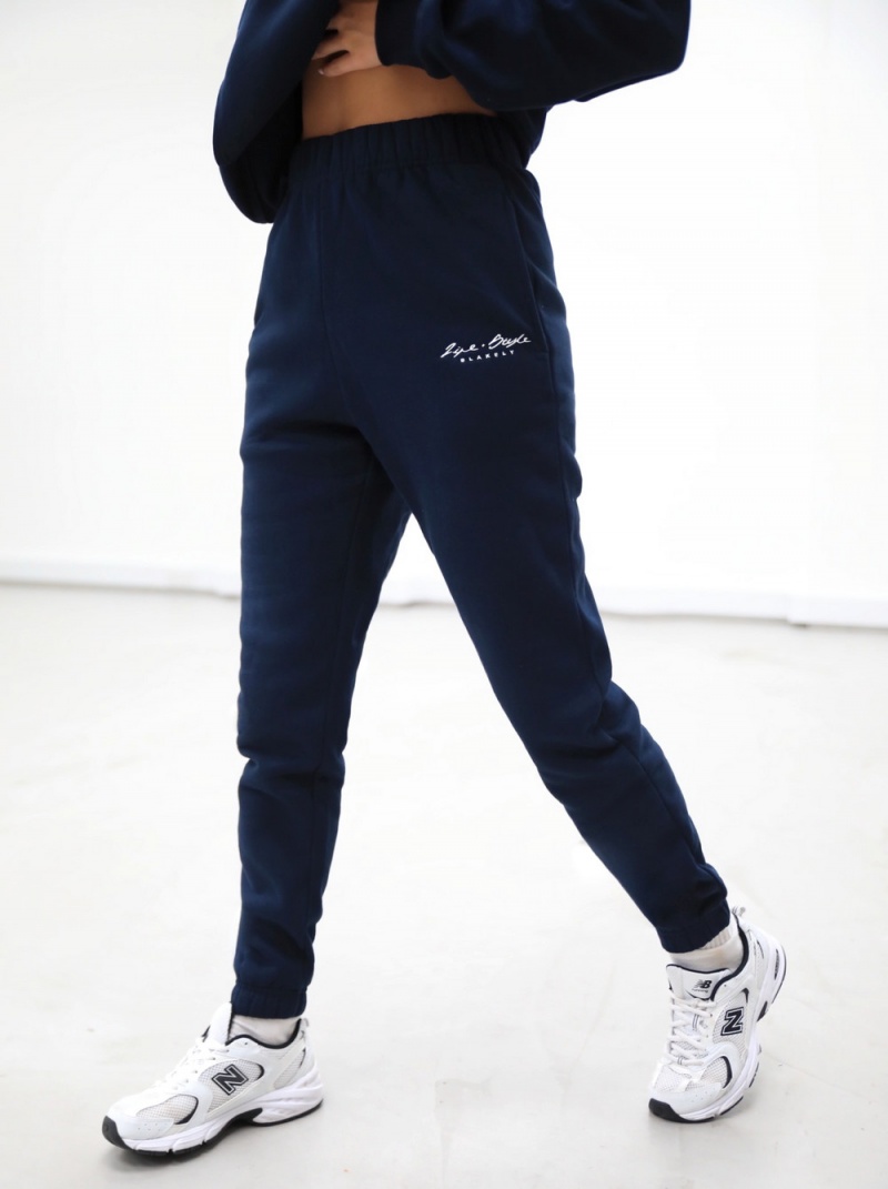 Blakely Life & Style Loose Fitting Sweatpants Navy Blue | 756-GZLNKB