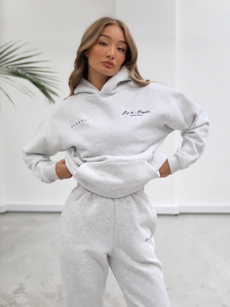 Blakely Life & Style Oversized Hoodie Marl White | 729-AMCFJH