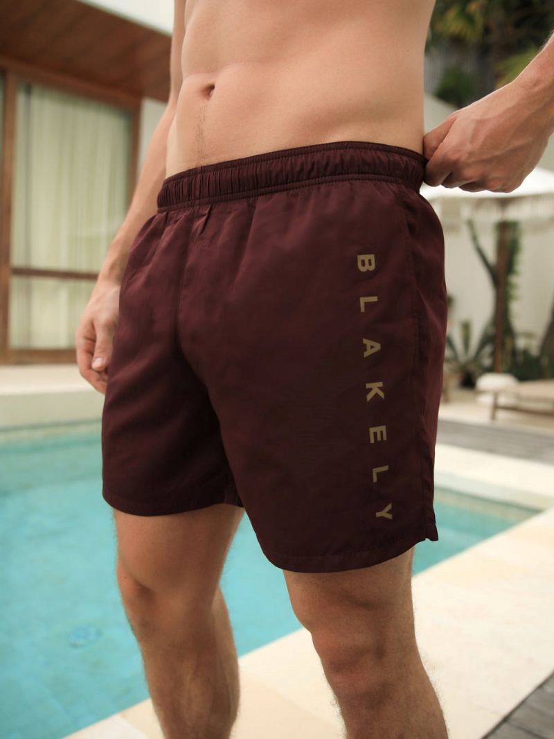 Blakely Lugano Swim Shorts Burgundy | 107-QFYVWZ