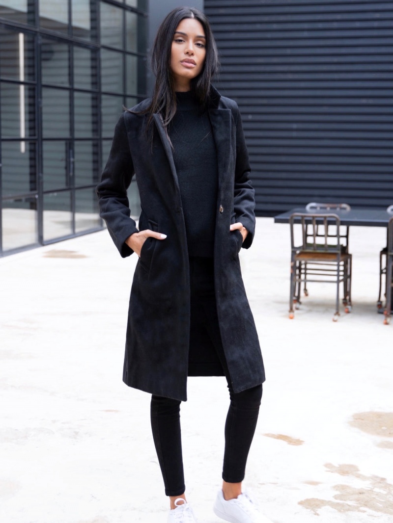 Blakely Mabel Tailored Longline Coat Black | 065-PHCANM